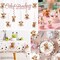 174 Pcs Highland Cow Baby Shower Decorations Tableware Highland Cow Western Theme Party Supplies with Banner Cake Topper Plates and Napkins